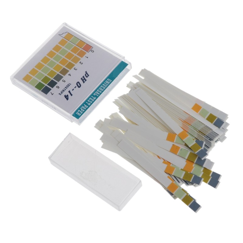 Clitoris Test Kit, 100 Strips pH 0-14, Acid-Alkaline Indicator Paper, Water, Saliva