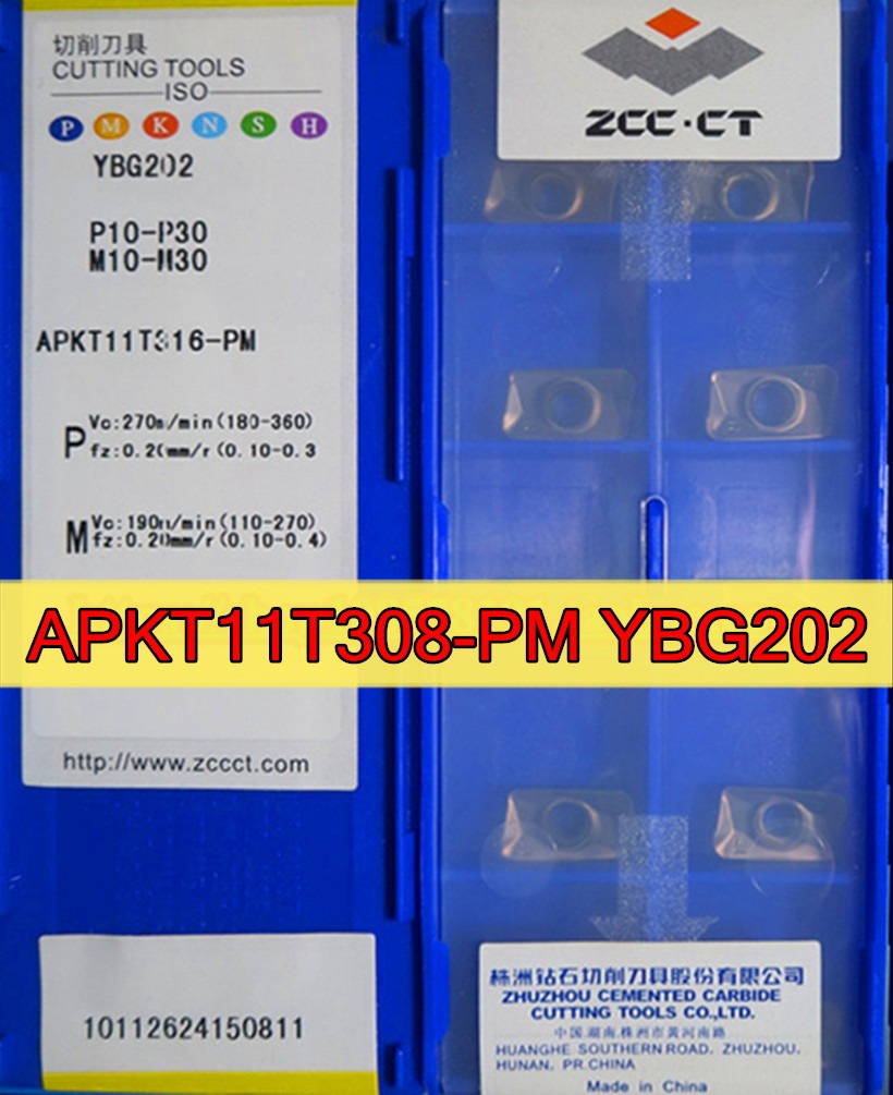 APKT11T308 APKT160408 PM YBG202 YBG212 YBG205 YBG302 YB9320 100% original Zcc.ct carbide insert