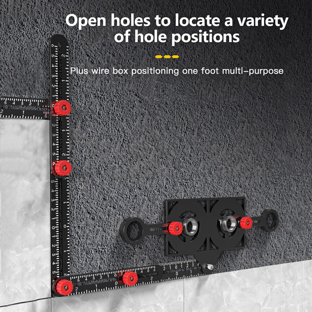 12/9/6 Fold Aluminum Alloy Angle Ruler Finder Measuring Ruler Drill Mold Template Izer Tool Locator Tile Hole Drill Guide