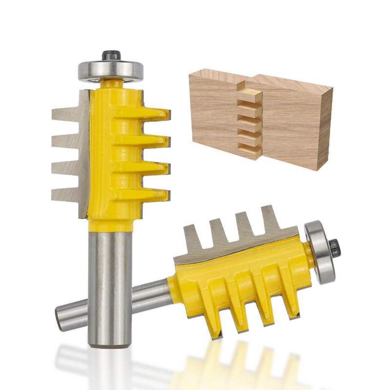 XCAN-Adjustable Finger Joint Bits 8mm, 1/2, Reversible Rod, Finger Joint, Glue Router, Cone Bits Tongue Wood Router Bit