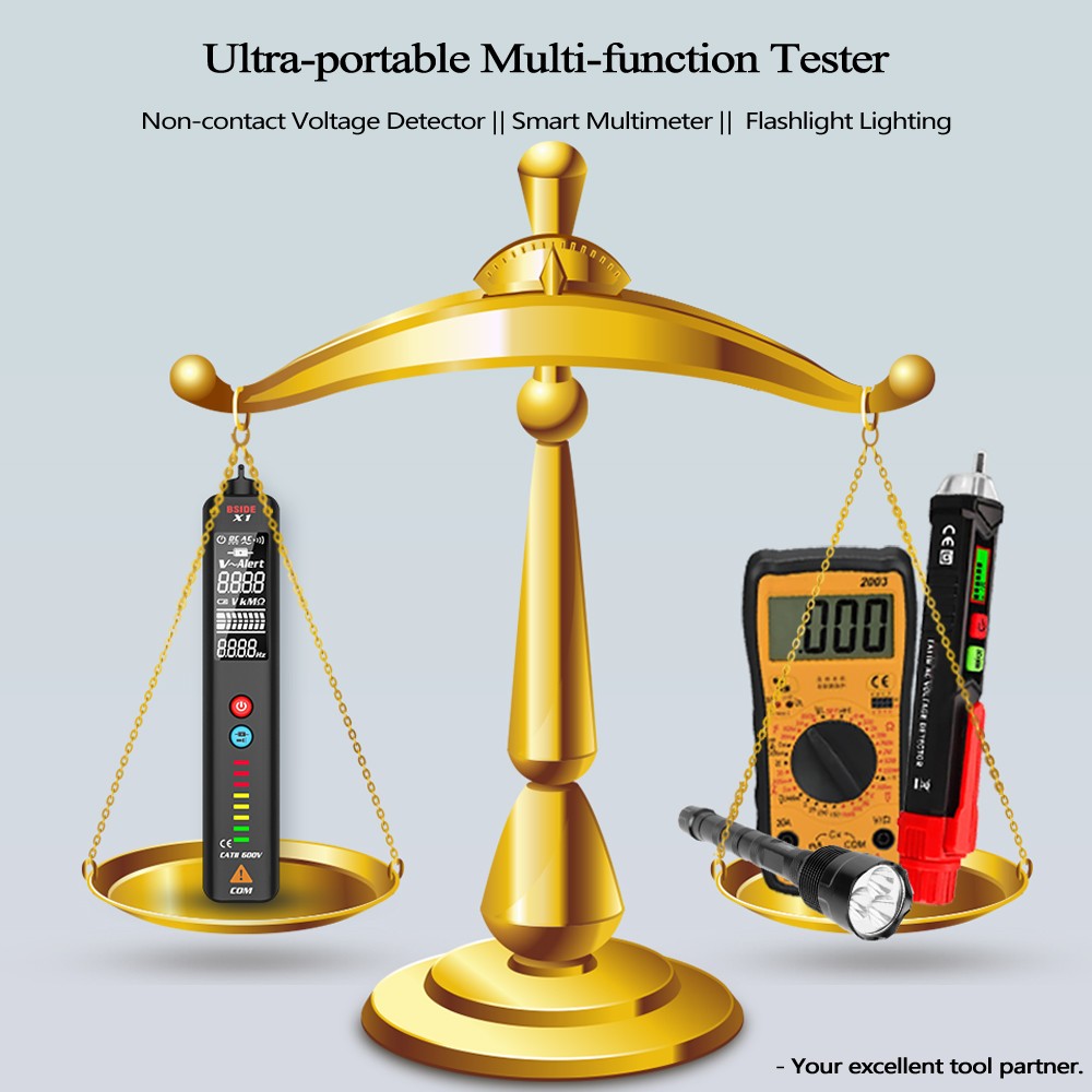 BSIDE Digital Multimeter Pen Multimeter Intelligent DC Voltmeter AC Voltage Meter Auto Voltage Impedance Capacitance Continuity Tester NCV Hz