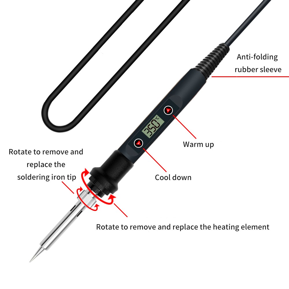 Electric Soldering Iron 80W LCD Digital Display Adjustable Temperature Soldering Iron Tips 220V/110V Soldering Soldering Tools