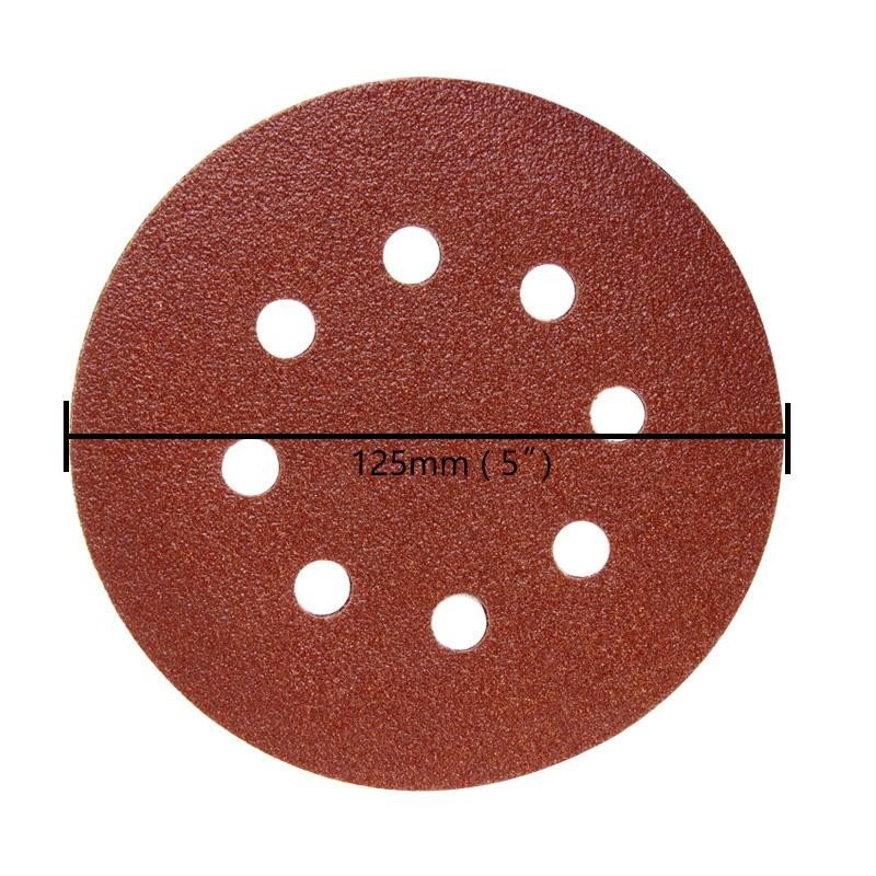 FOXBC 100pcs 125mm 5 inch 8 holes hook and loop sanding disc sand paper grits 60~1500 for polish tools accessories