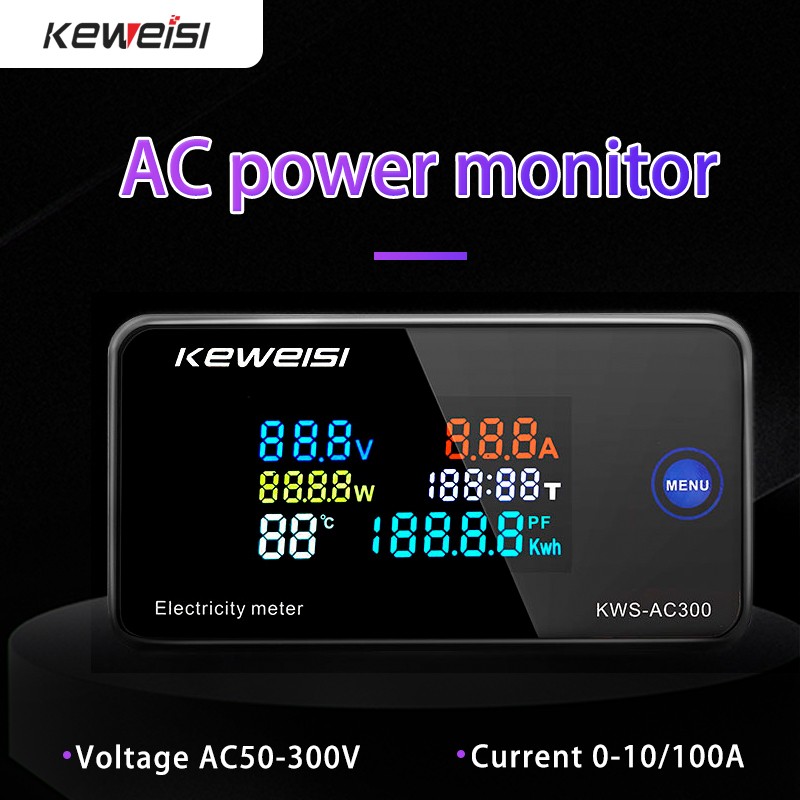 KWS-AC300 100A Digital Energy Meter Voltmeter Ammeter Wattmeter KWS Power Energy Meter Electric Meter With Reset Function