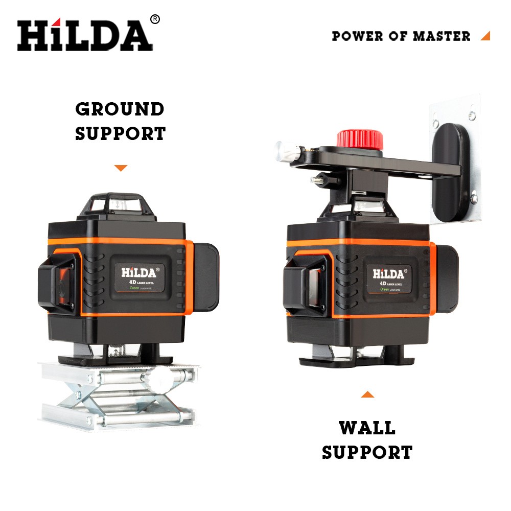 HILDA 12/16 lines 3/4D self-leveling laser level 360 horizontal and vertical cross super powerful green laser level