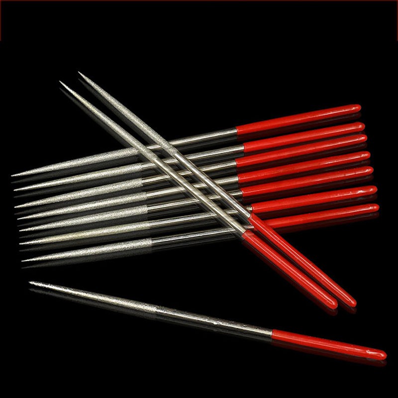 10pcs Diamond Mini Needle File Set 3*140mm Hand Tools for Ceramic Glass Gem Stone Hobbies and Crafts Wood and Metal File