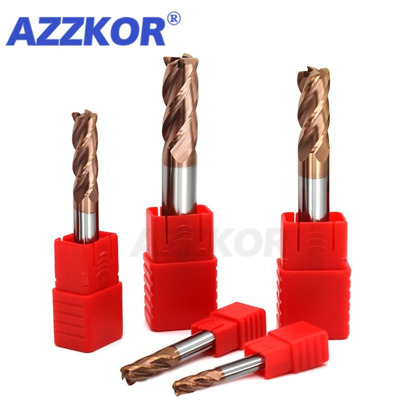 Milling Cutter Alloy Coating Tungsten Steel CNC Tool Maching Hrc55 Endmill azkor Top Milling Cutter Kit Milling Machine Tools