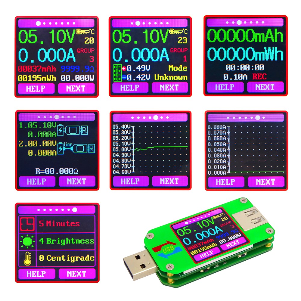 UM24 UM24C for APP USB 2.0 LCD Display Voltmeter Ammeter Battery Charge Voltage Current Meter Cable Resistance Tester-12006014