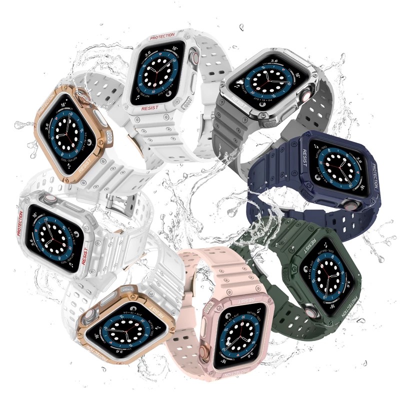 حالة + حزام ل أبل ووتش الفرقة 44 مللي متر 40 مللي متر 38 مللي متر 42 مللي متر سيليكون smart Watch كوريا سوار iWatch سلسلة 7 SE 6 5 4 3 45 مللي متر 41 مللي متر