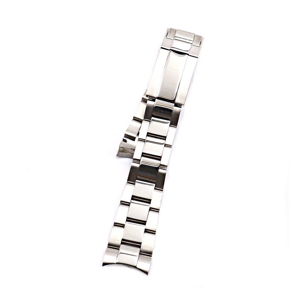 CARLYWET 20 21mm Silver Middle Polished 316L Solid Stainless Steel Watch Band Strap Belt Bracelets for GMT Submarines