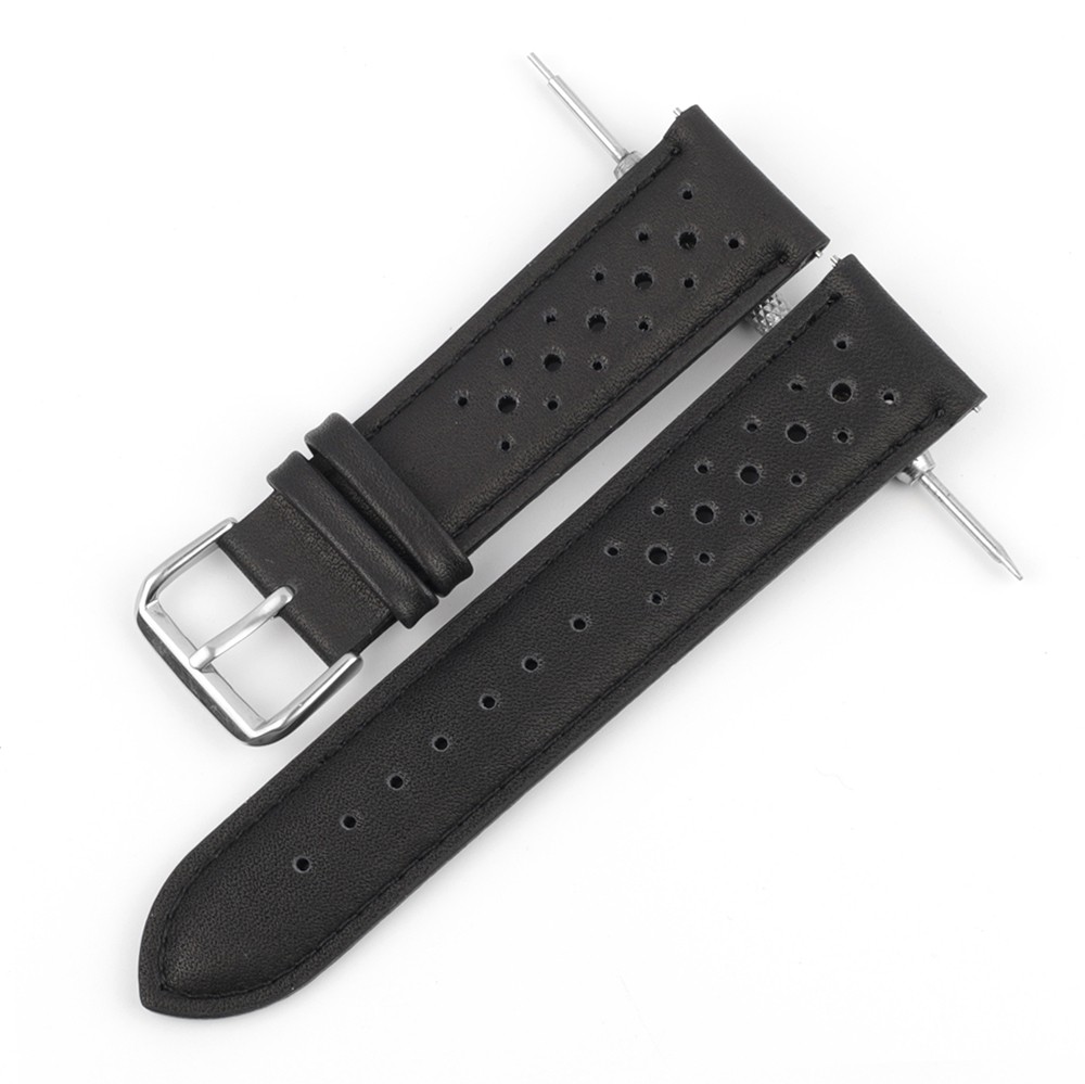 Handmade watch strap 18mm 19mm 20mm 22mm leather strap black brown blue breathable porous watches #C