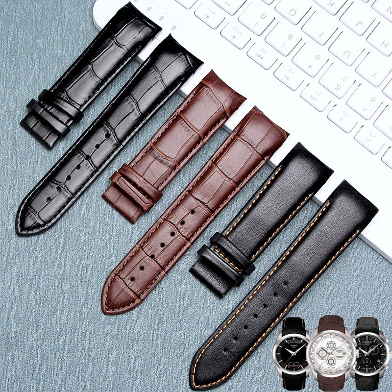 Genuine Calfskin Watchband Watch Band Strap for Tissot Couturier T035 T035617 627 T035439 Watch Band 22/23/24mm Brush Buckle