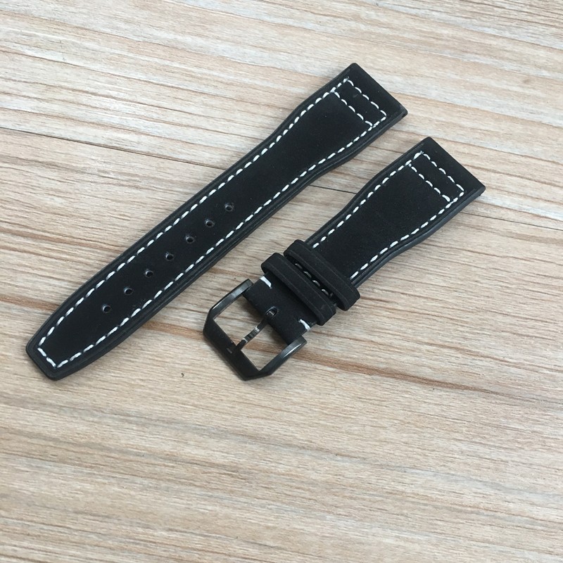 20mm 21mm 22mm Brown Black Men Watchband For IWC Pilot Mark Eighteen IW327004 IW377714 Watch Strap Calfskin Genuine Leather Bracelet