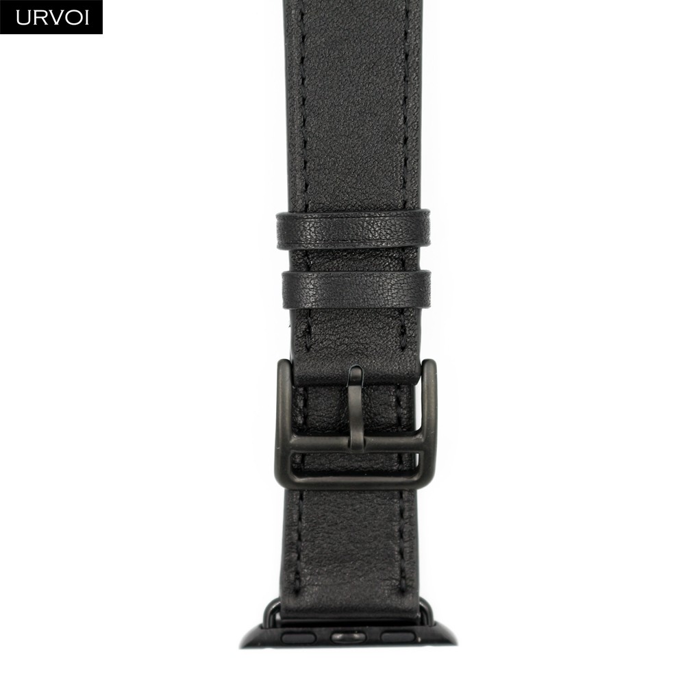 URVOI Leather Band for Apple Watch Series 7 6 SE 5 4 3 2 1 Round One for iwatch Straps Wrist Band Classic Design 41 45mm