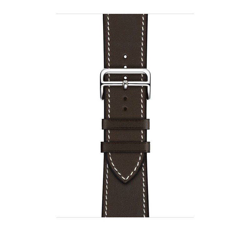 High Quality Genuine Leather Ebene Barenia Single Round Deployment Buckle Strap for iwatch Apple Watch7 6 Se 5 4 3 2 1