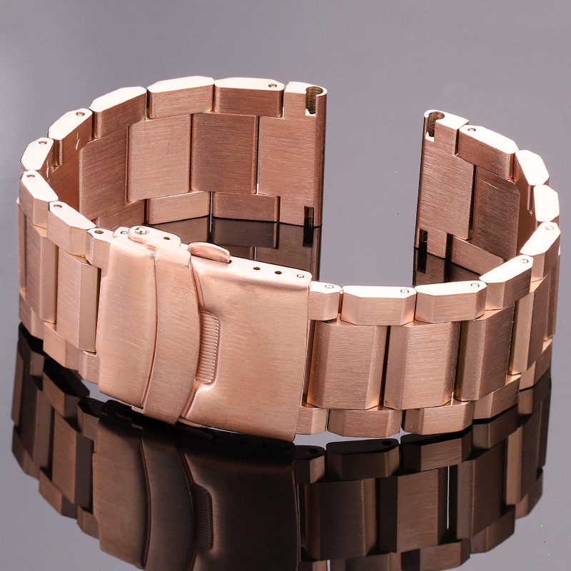 Stainless Steel Watch Band Strap Women Men Metal Watchband Link Bracelet 18mm 20mm 22mm 24mm Accessories Silver Rose Gold Black