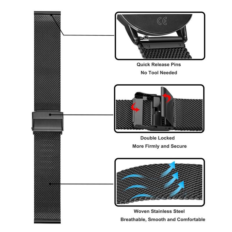 الفولاذ المقاوم للصدأ الأشرطة ل Garmin Forerunner 55 245 645 متر سوار ساعة ذكية المعادن سوار أحزمة ل نهج S40 S12 S42 Correa