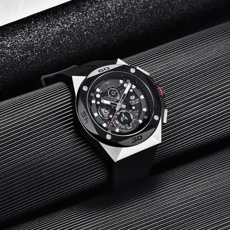 TSAR Bomba Diver Men's Watch 100M Waterproof Luminous Tono Design Sapphire Crystal Wristwatches Fashion Quartz Watches for Men