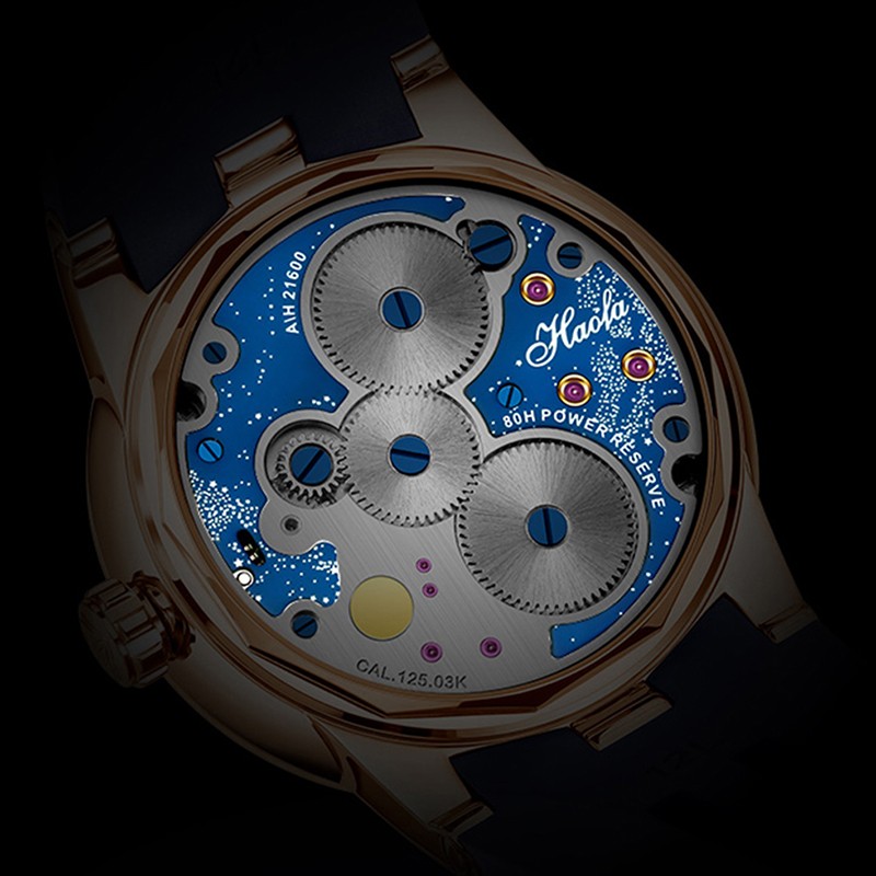 Haofa 1952 Carousel Mechanical Watch Men Sapphire Carousel Starry Energy Reserve 80H Luxury Wristwatches relógio masculino