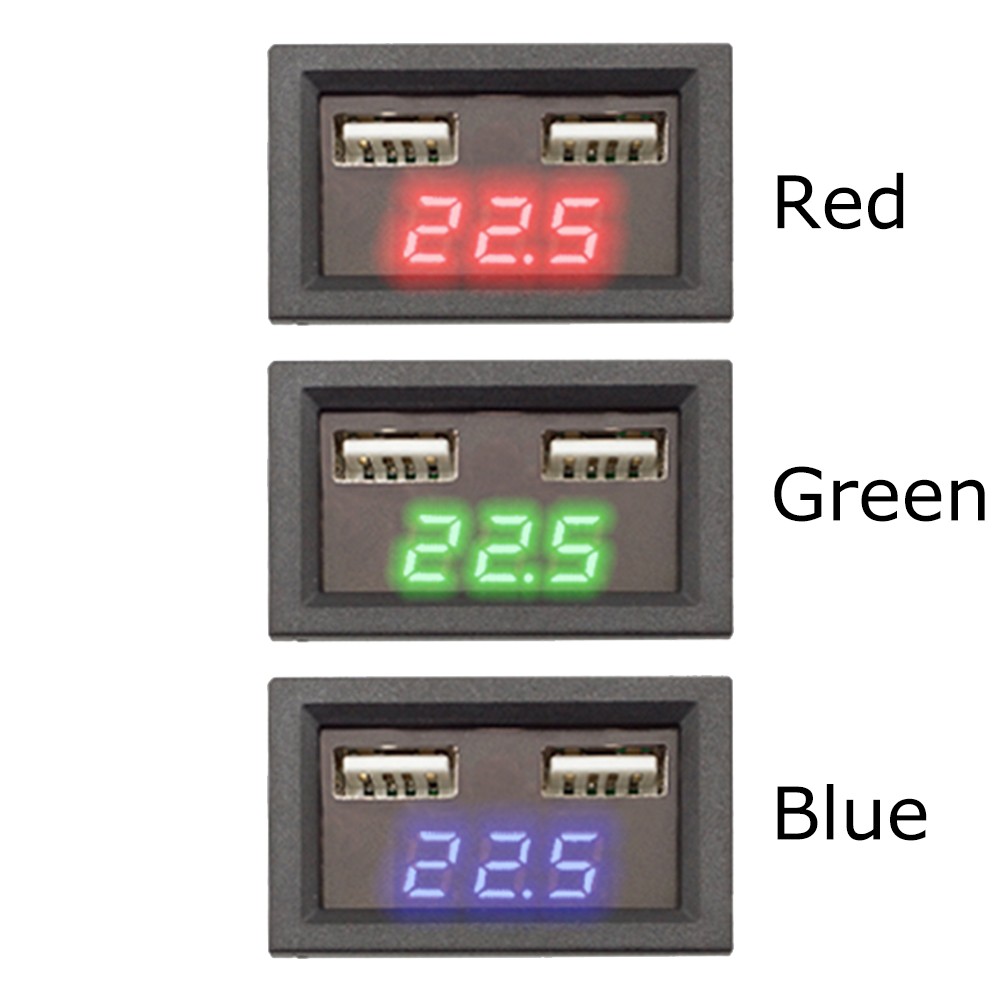 LED Display Amp Dual Volt Meter Voltage Measurement Monitor Dual USB Phone Charger Adapter Voltmeter Replacement