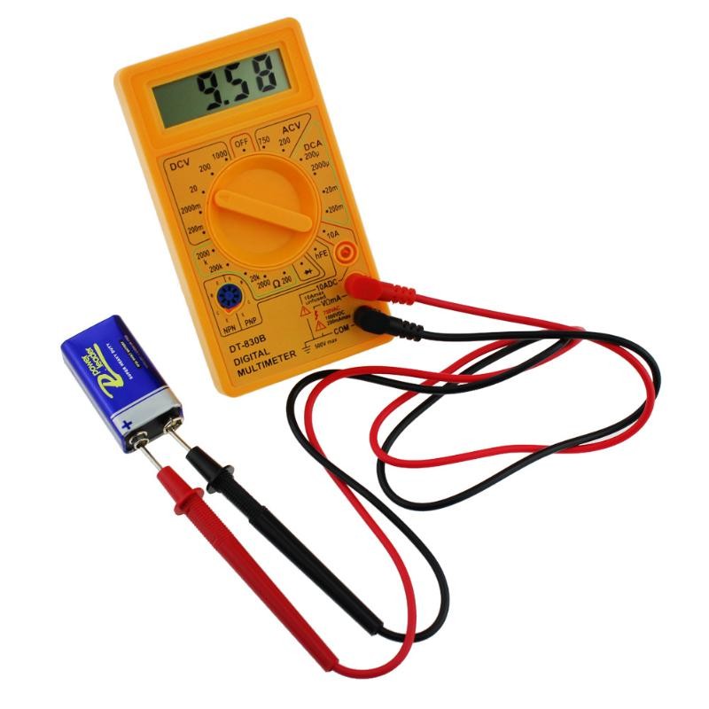 DT830 الرقمية المتعدد الفولتميتر مقياس التيار الكهربائي Ohmmeter DC10V ~ 1000 فولت 10A التيار المتناوب 750 فولت فاحص/ مختبر التيار الكهربائي اختبار شاشة الكريستال السائل