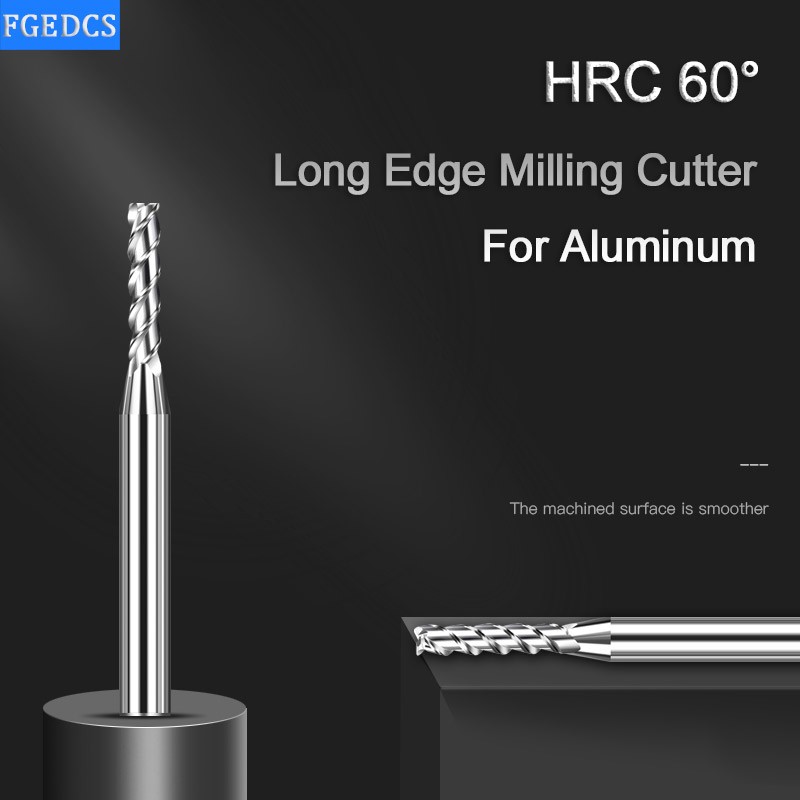 End Mill Aluminum Milling Cutter Edge Lengthened 3 Flute Metal Cutters 0.3 0.4 0.5 0.6mm 1.2 1.4 1.8mm 0.8mm Carbide Computer Tools