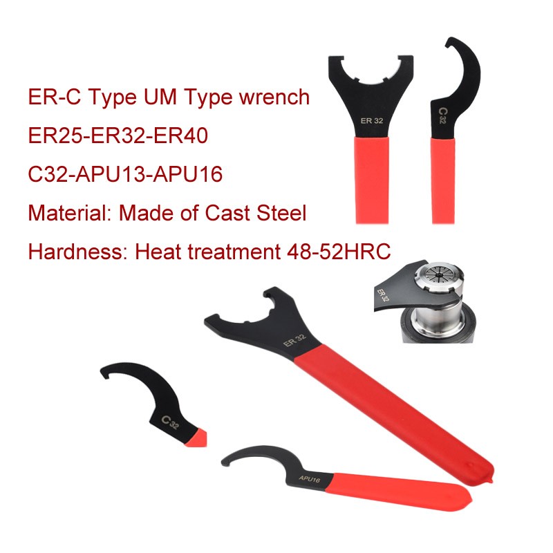 Spanner Wrench CNC Er Tool Wrench Handle Wrench ER11M ER11A ER16A ER16M ER20A ER20M ER25UM ER32UM ER40UM C32 ER8 C25