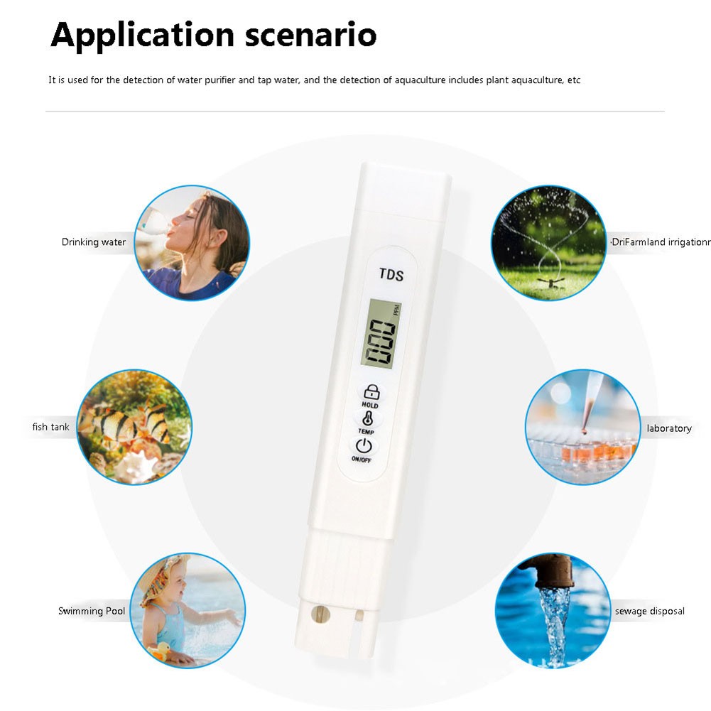 Digital Water Quality Tester TDS EC Meter Range 0-99°/32-212℃ Multifunctional Water Purity Thermometer Temperature PPM Tester