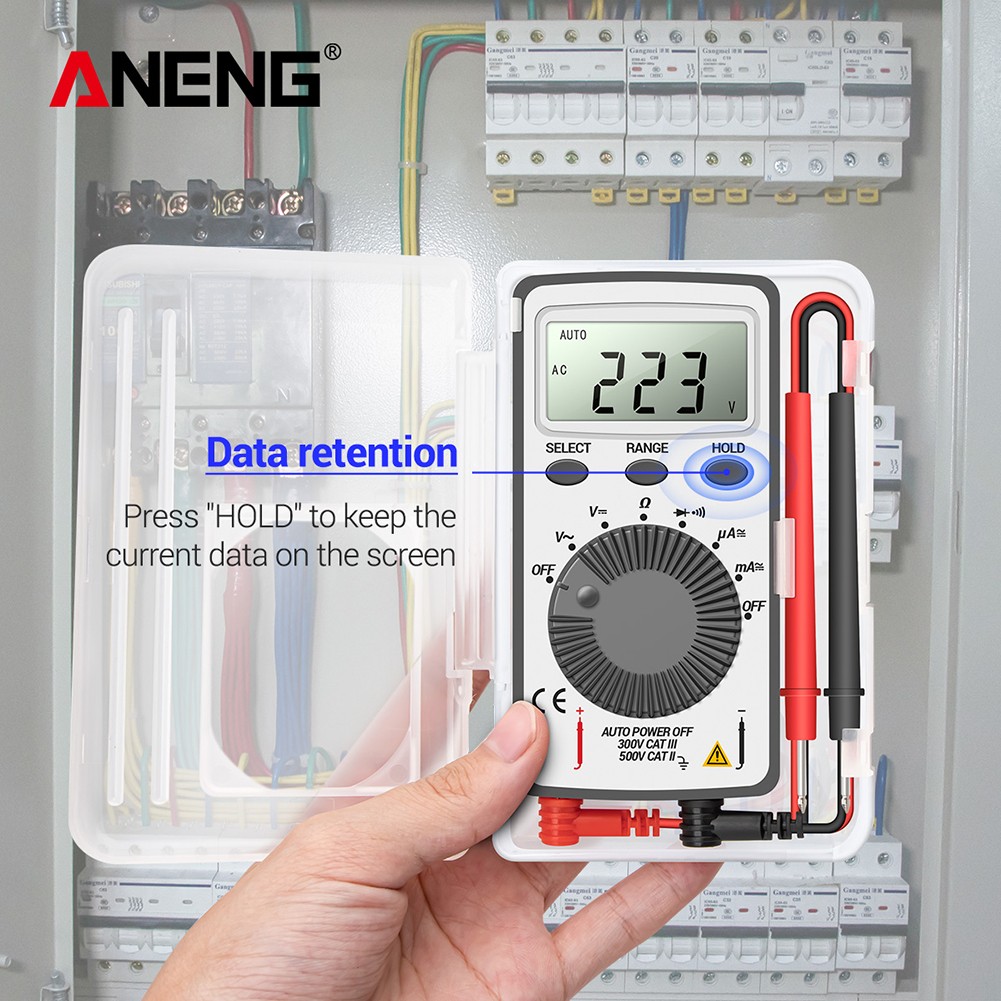 ANENG AN101 LCD جيب رقمي متعدد الخلفية التيار المتناوب/تيار مستمر التلقائي المحمولة الفولتميتر مقياس التيار الكهربائي أوم فاحص