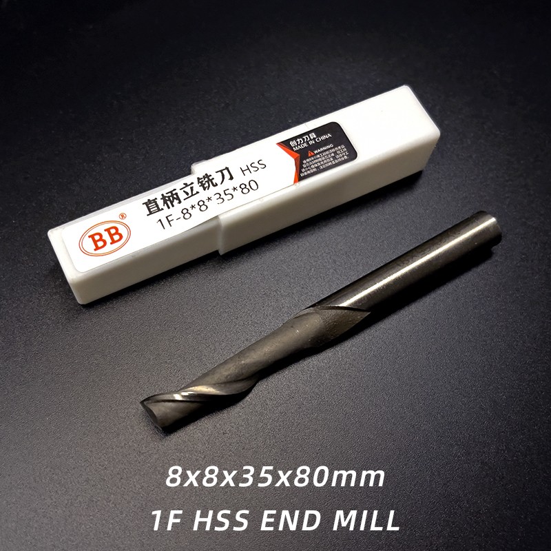 BB 1 Single Flute Milling Cutter HSS Single Flute Spiral Wood Aluminum Alloy Window Profile End Mills 5mm 6mm 8mm 10mm