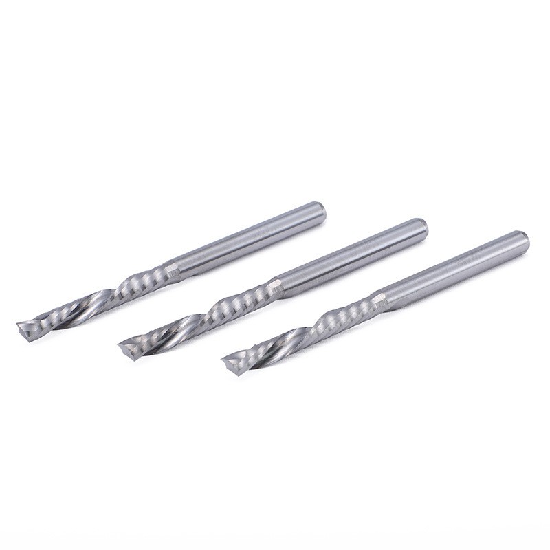 1pc 3.175/4/6/8/10mm 3A Up and Down Compound Single Flute Spiral Carbide Mill Tool Wood Press Cutters End Mill Cutter