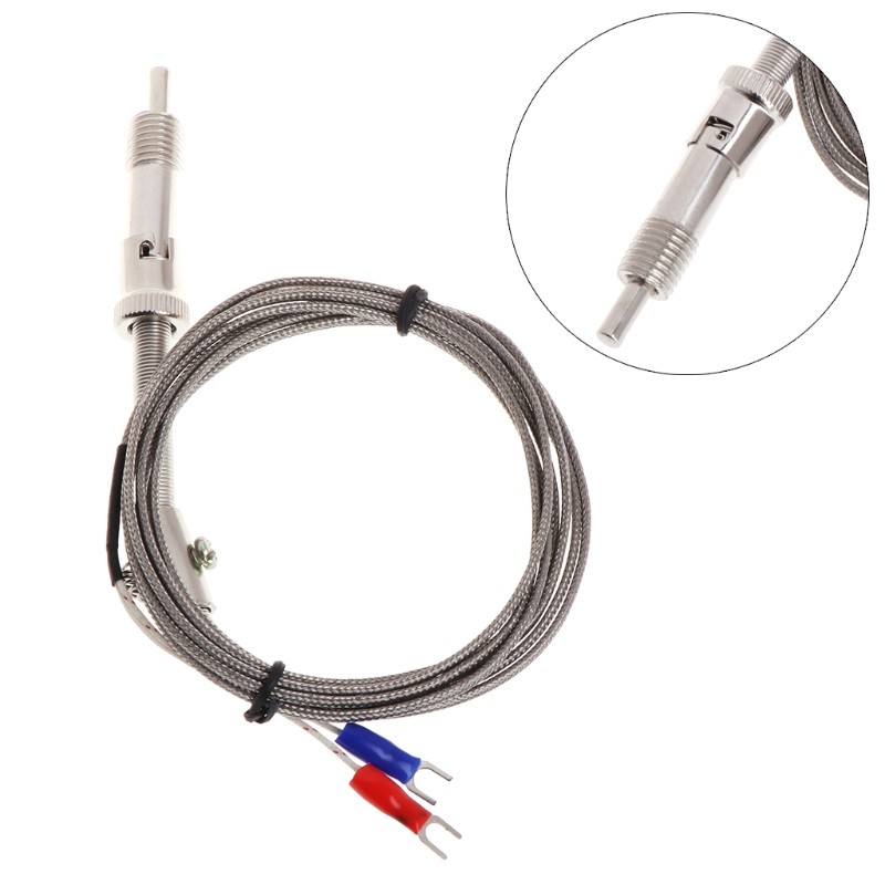 Dropshipping K type thermocouple temperature sensor bayonet compression spring with 2m cable