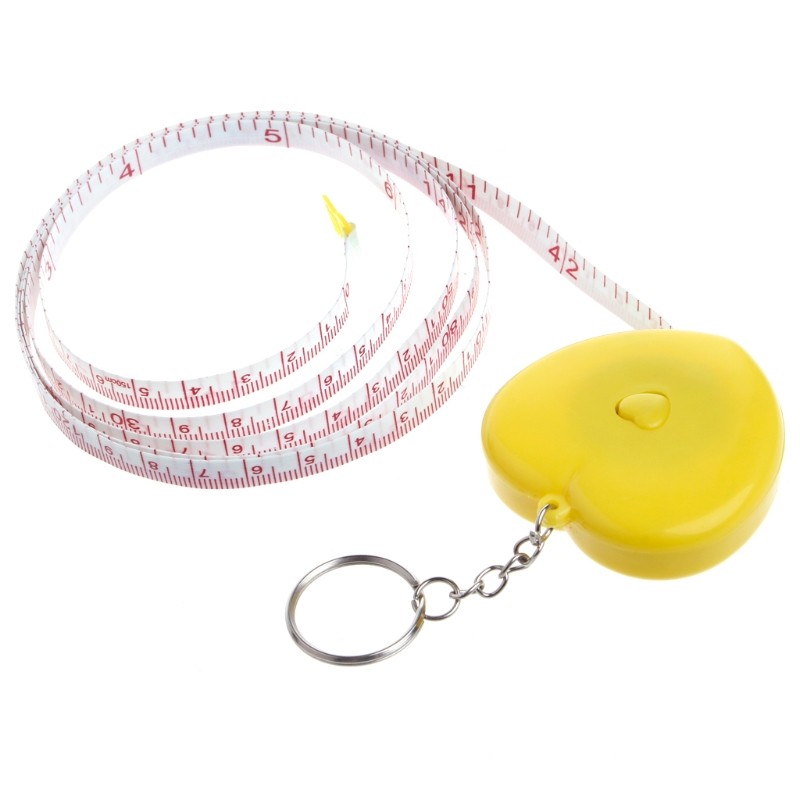 Dropshipping Portable Keychain Retractable Ruler Heart-shaped Tape Measure 1.5 Meter