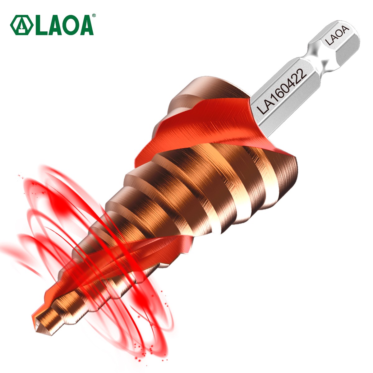 LAOA Pagoda Step Drill Bit 3-13mm 4-22mm 4-32mm HSS-CO M35 Hex Triangle Spiral Grooved Wood Metal Hole Cutter Drilling Tools Set