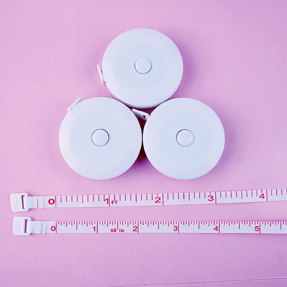 Soft Sewing Tailor Tape Measure Retractable Body Height Measuring Device White For Waist Circumference Sewing Tailor Roll Tape