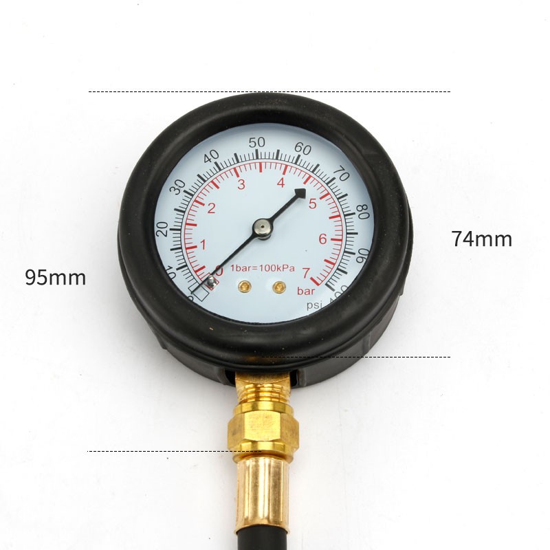 9pcs Auto Fuel Pressure Gauge Pressure Test Tool 0-100psi Car Diagnostic Tool Car Detector