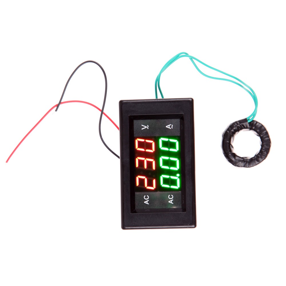 AC Ammeter Digital Voltmeter 220V Panel Amp Volt Current Voltage Meter Tester Double LED Display High Quality