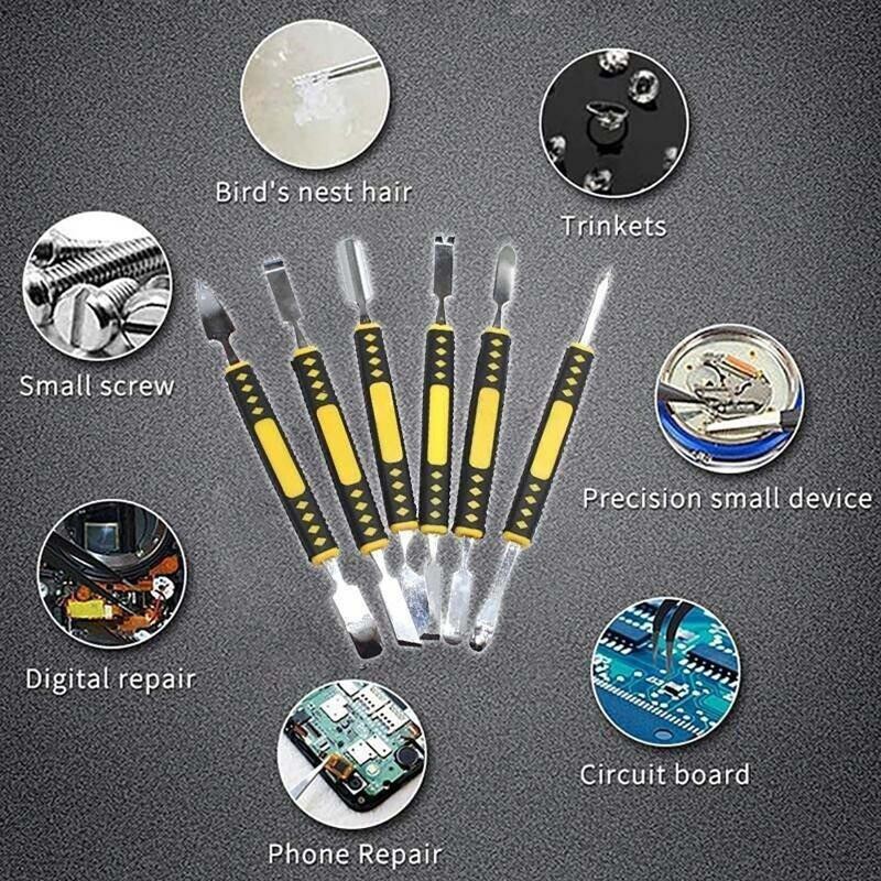 6pcs Mini Metal Repair Kit Metal Spudger Pry Opening Mobile Phone Repair Tool Kit Metal Crustic Lift Bar Repair Tools