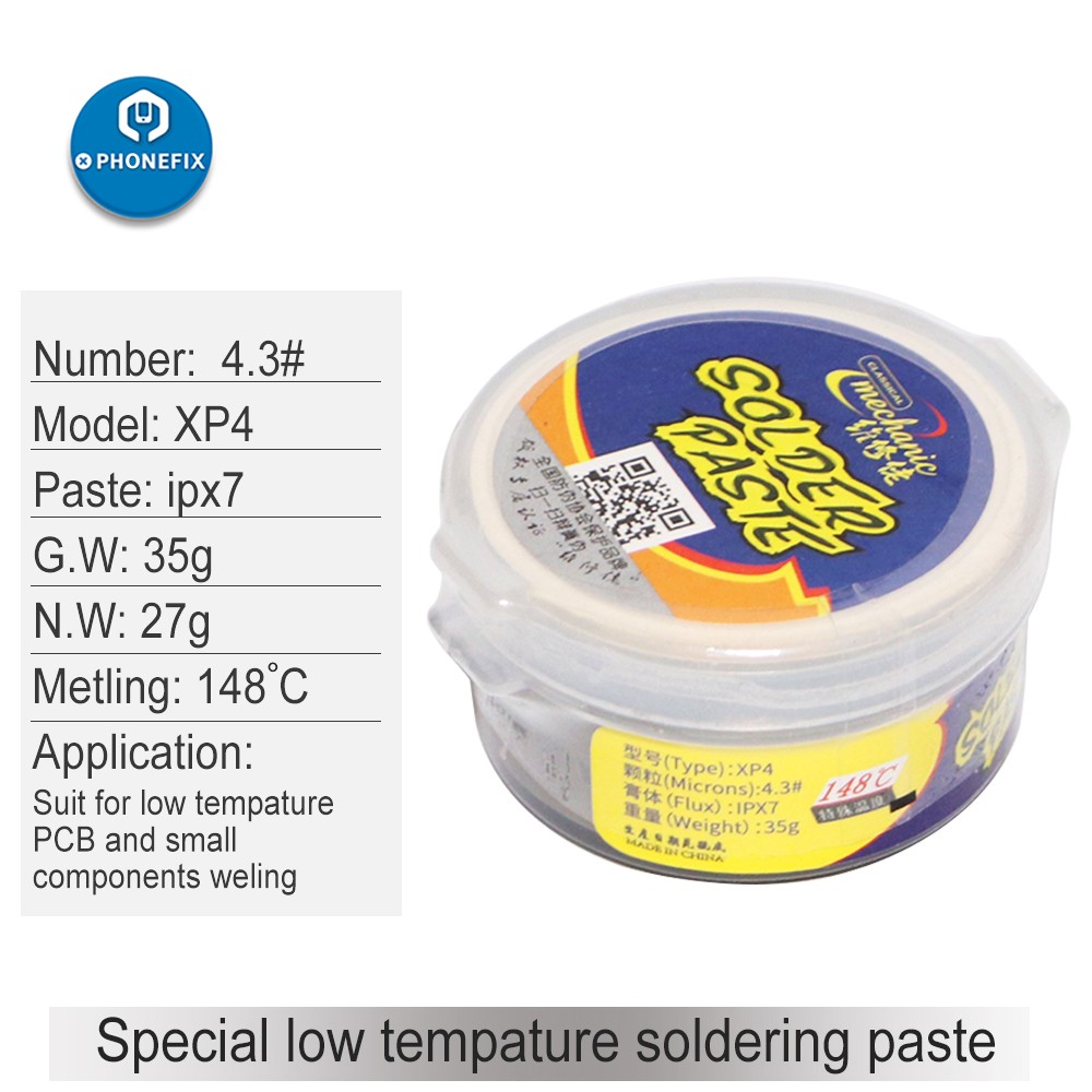 Mechanical Solder Paste 35g Solder Paste Flux No Clean Lead Free Low Middle High Temperature Solder Paste Mobile Phone PCB Repair