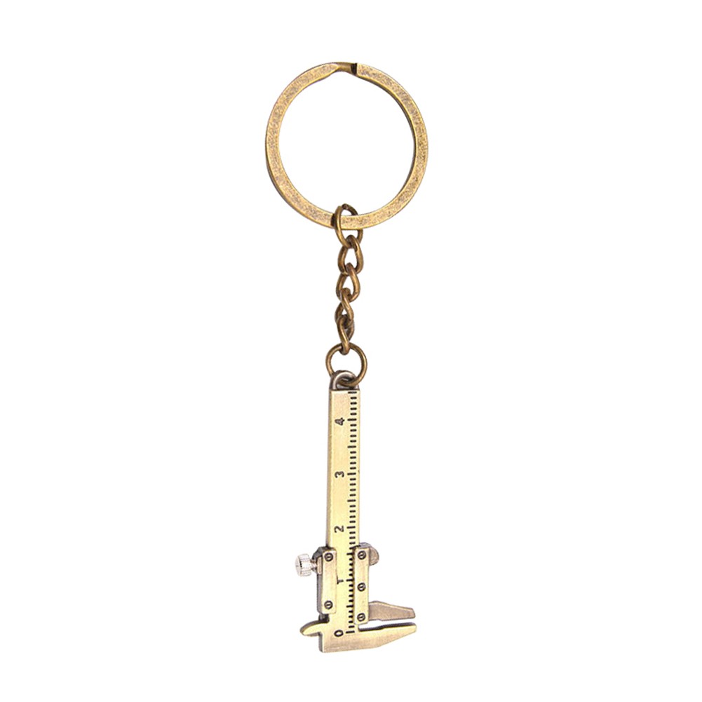 1pc Mini Portable Zinc Alloy Vernier Caliper Key Chain Simulation Measuring Tools Fashion Bag Decoration Keyring