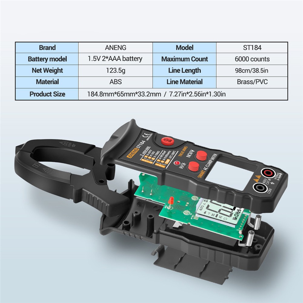 ST184 Digital Multi-data Clamp Hold Manual Strong Hardness Electric Portable Focus AC/DC Ammeter