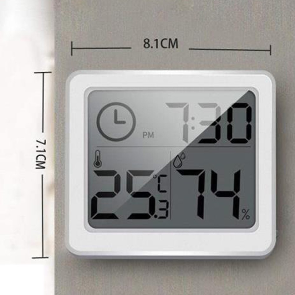 Digital Thermometer Hygrometer Clock Large LCD Screen Automatic Electronic Temperature Humidity Monitor Dry Humidity For Home