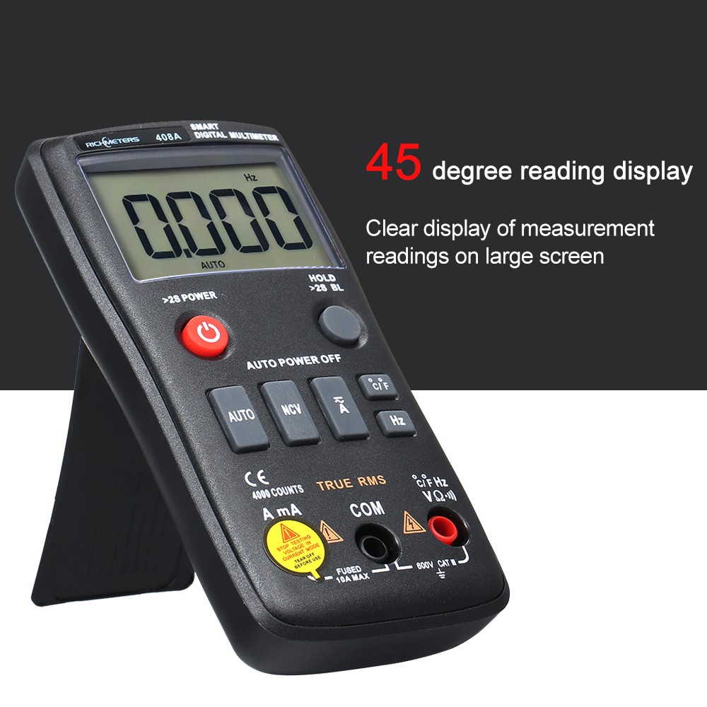 RICHMETERS Digital Multimeter Professional 8000 Capacity AC/DC Temperature Measurement Backlit Flash Light