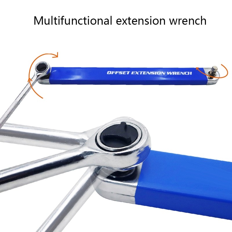 Ratchet Extension Wrench, Multifunctional High Carbon Steel Extender Adapter 1/4" 3/8" 1/2" Hand Torque Gear Socket Nut Tool Kit