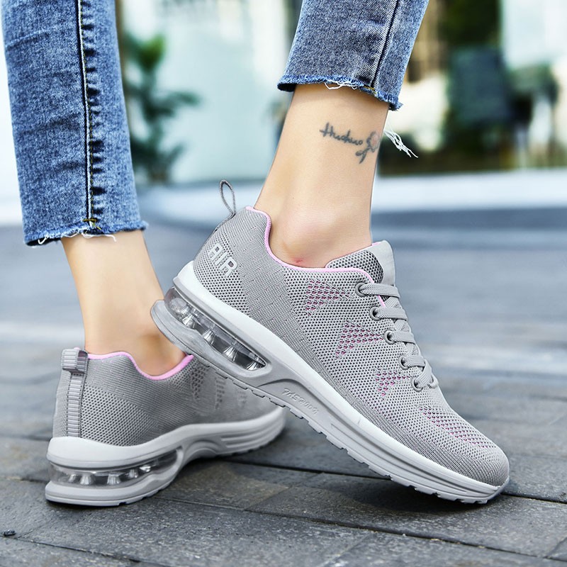 Women Running Shoes Fashion Casual Sneakers Mesh Lace Up Extra Thickening High Shoes Comfortable Breathable Zapatillas Mujer