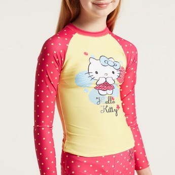 Hello Kitty Print 2-Piece Rash Guard Set