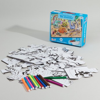 The Dinosaur 24-Piece Puzzle and Painting Set