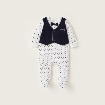 Giggles Printed 3-Piece Closed Feet Sleepsuit and Cap Set