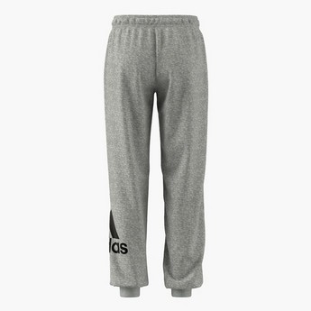 adidas Logo Print Track Pants with Drawstring Closure and Pockets