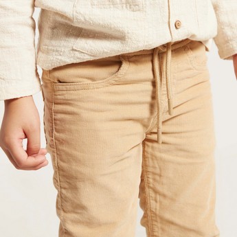 Juniors Textured Pants with Pockets and Drawstring